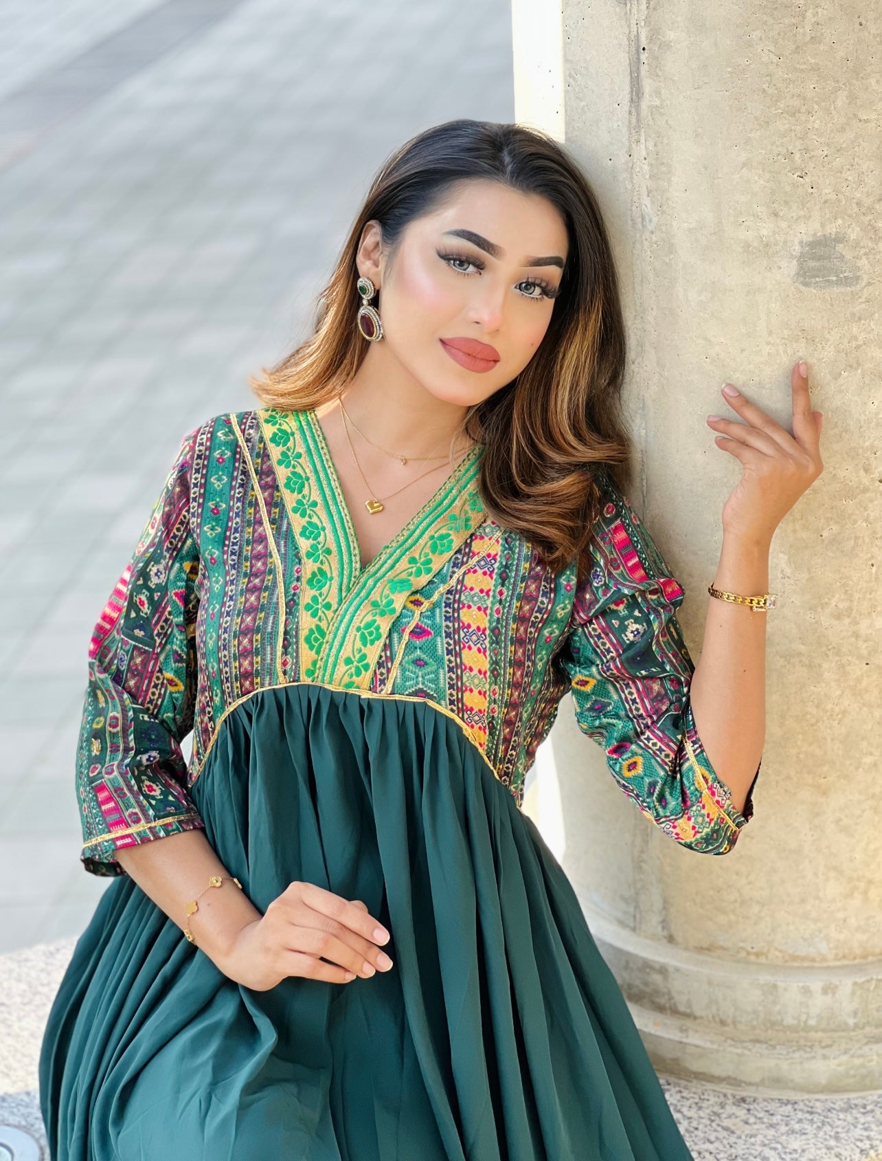Gujrati Anarkali- Royal Green