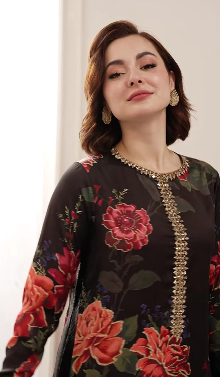 Black Floral Rose 3 piece Suit