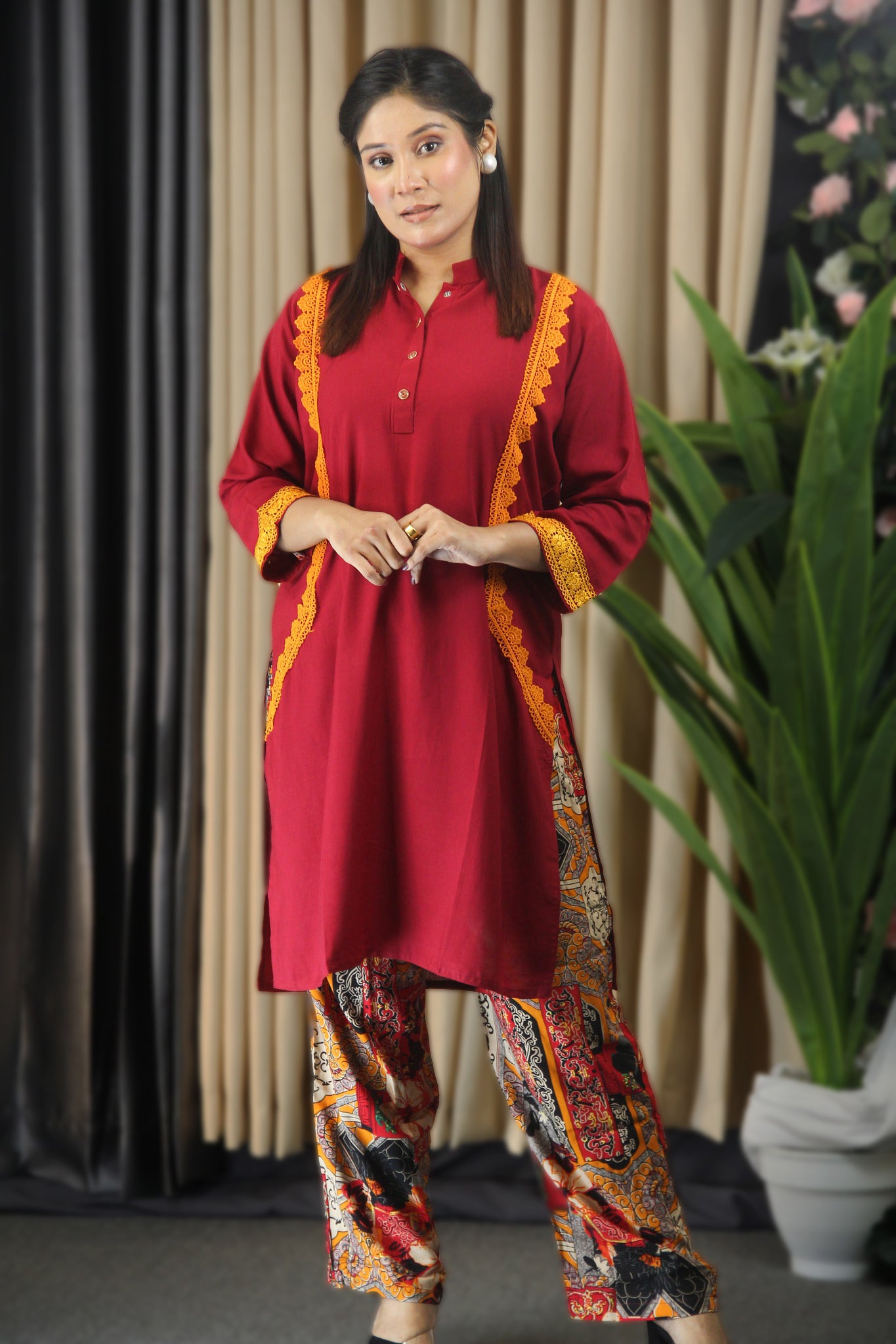 Maroon Designer 2 Piece