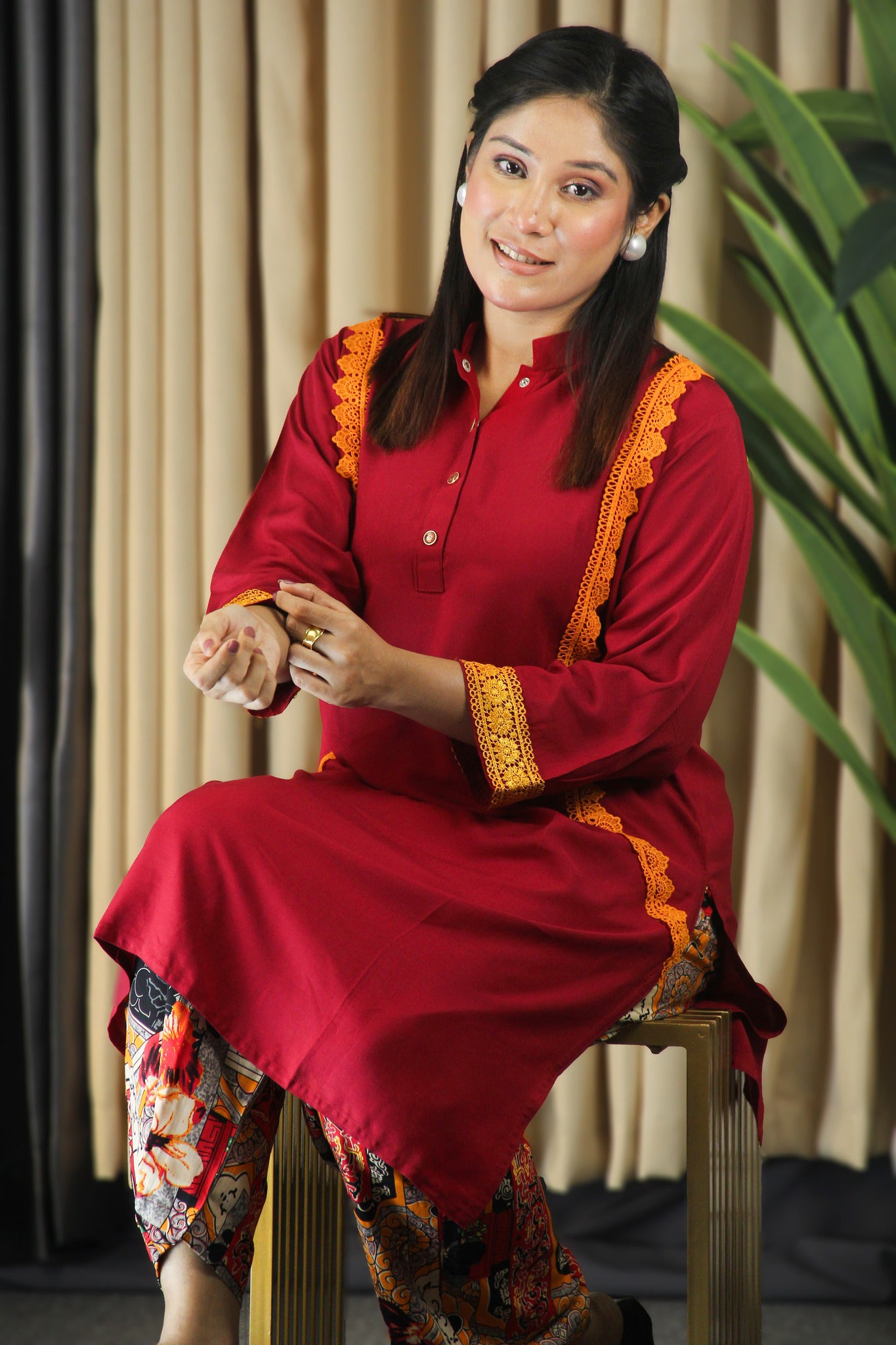 Maroon Designer 2 Piece