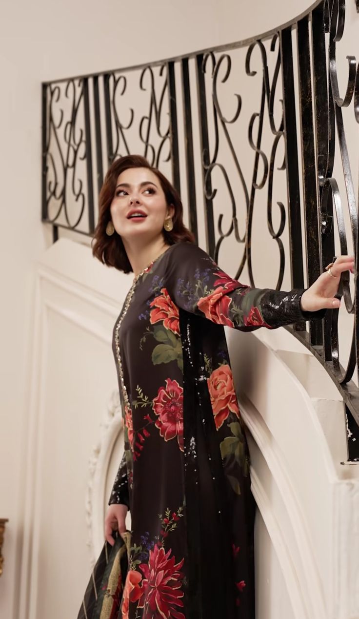 Black Floral Rose 3 piece Suit