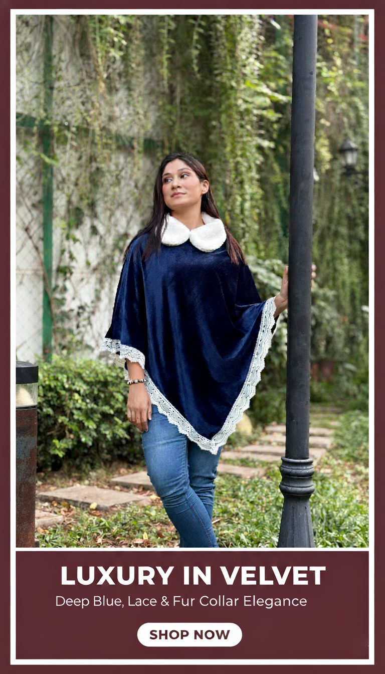 Poncho- Navy Blue
