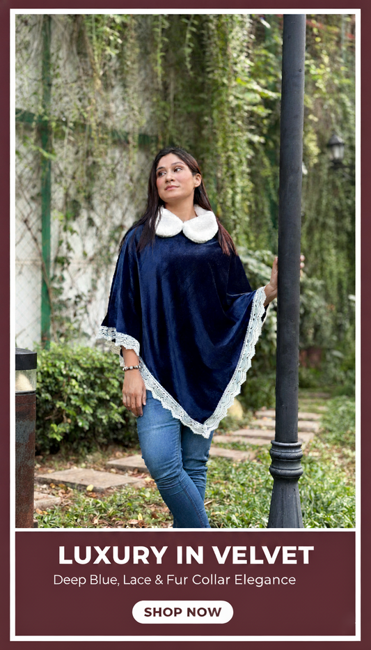 Poncho- Navy Blue
