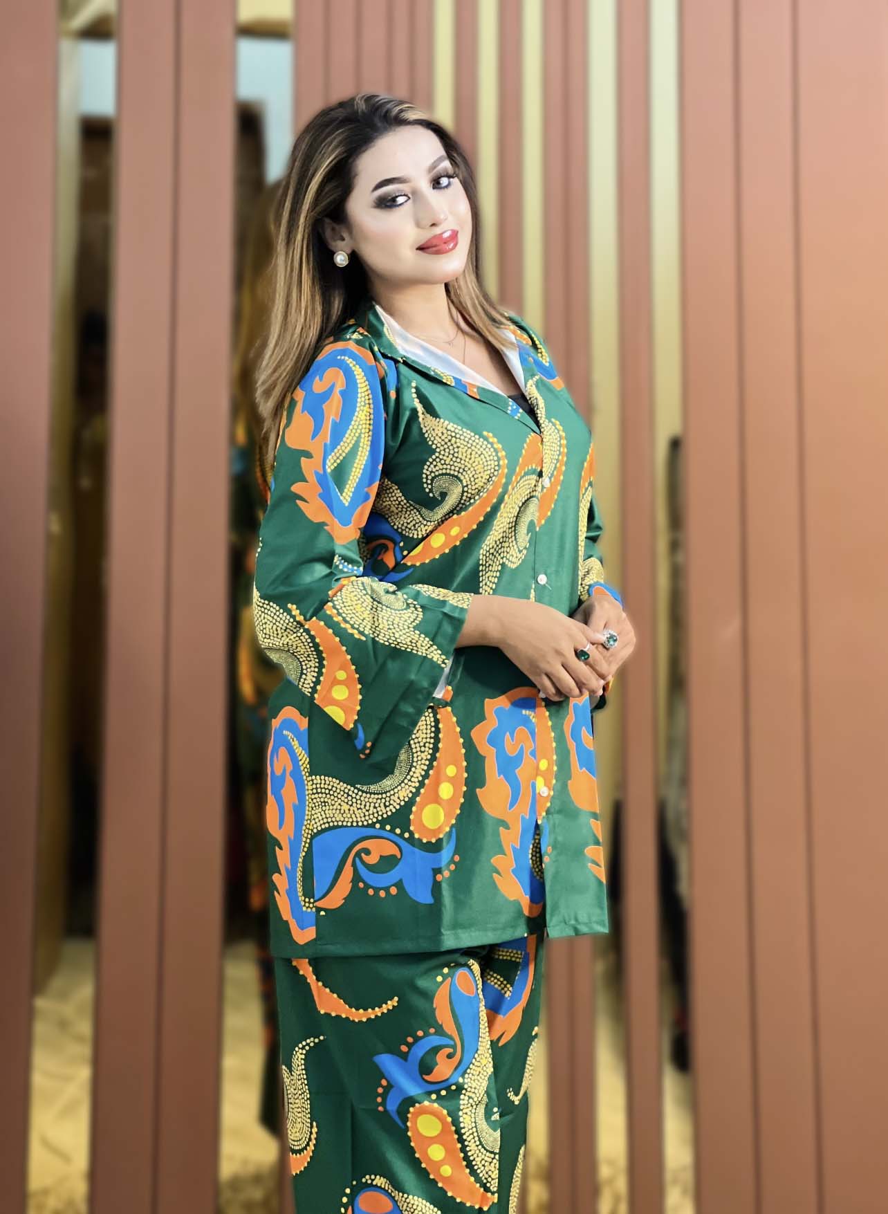 Green designer Co-ord Set