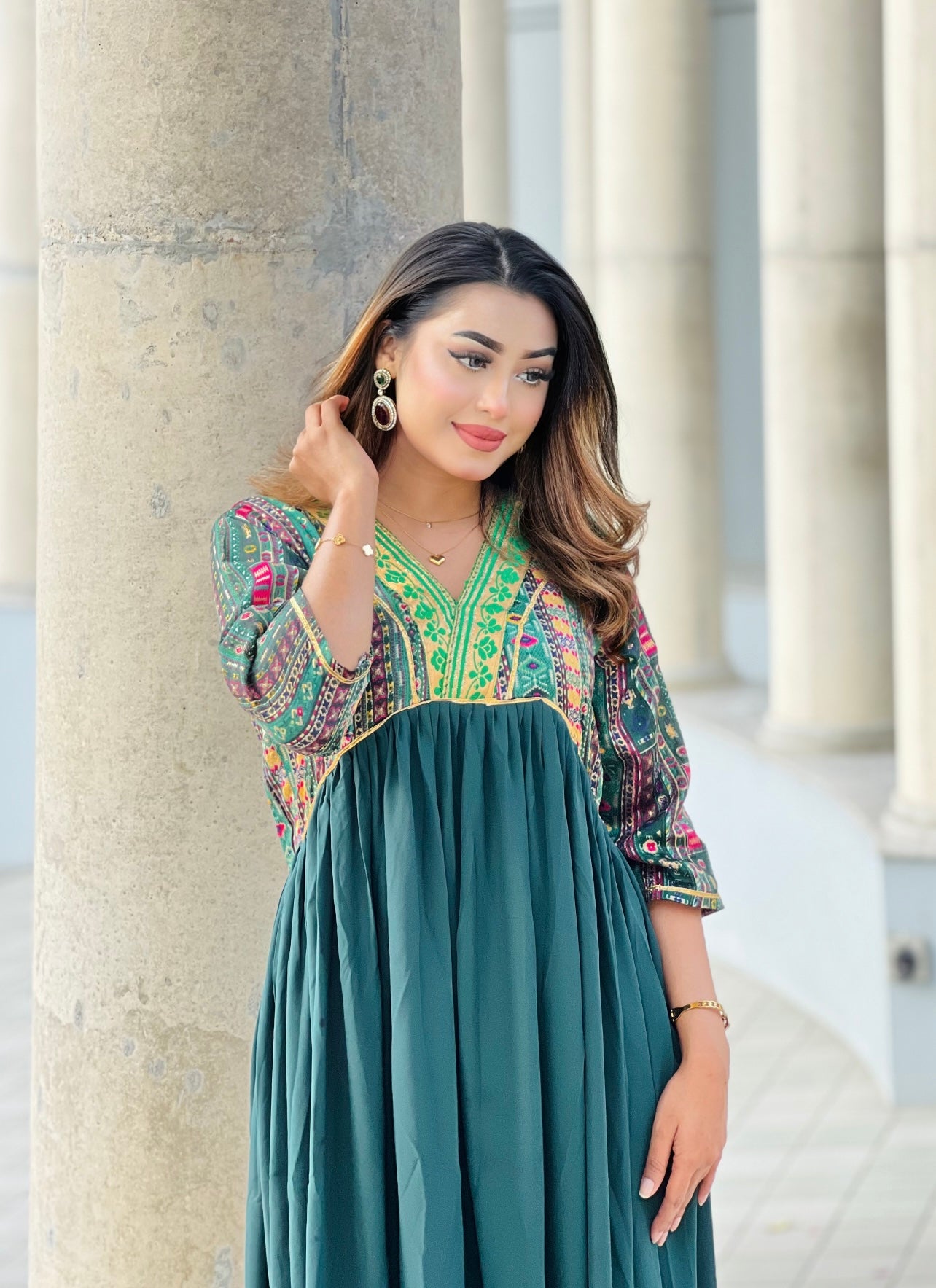 Gujrati Anarkali- Royal Green