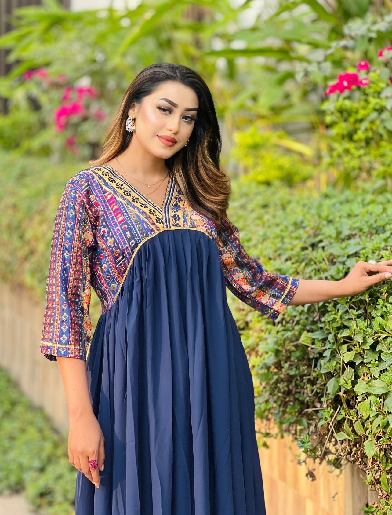 Gujrati Anarkali- Royal Blue