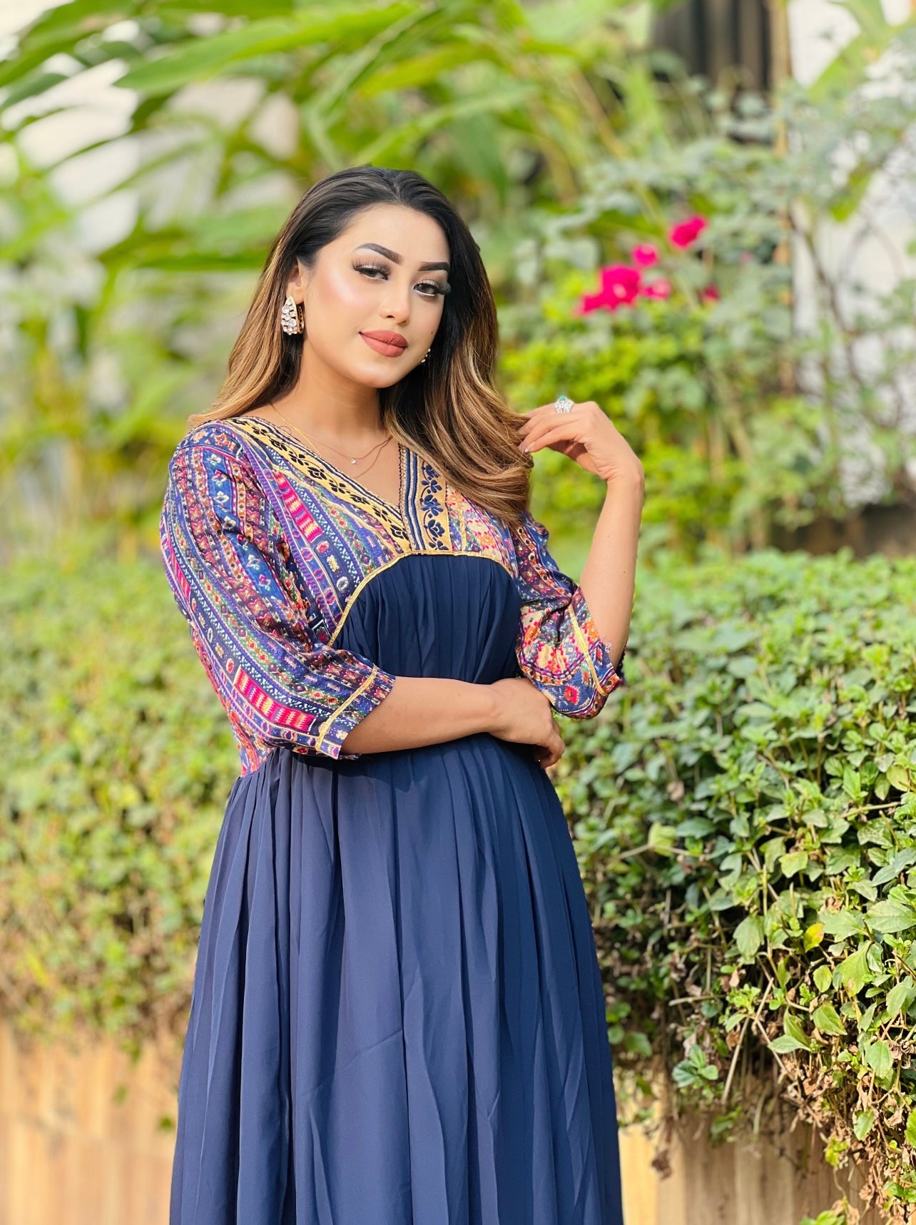 Gujrati Anarkali- Royal Blue